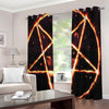 Flame Satanic Pentagram Print Extra Wide Grommet Curtains