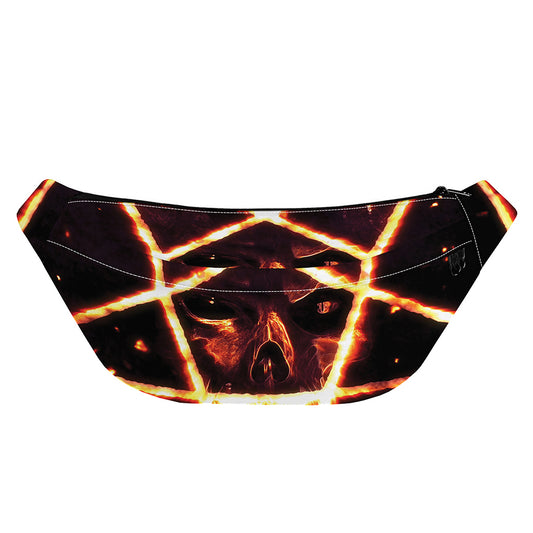 Flame Satanic Pentagram Print Fanny Pack