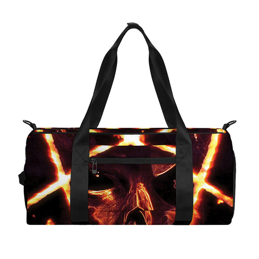 Flame Satanic Pentagram Print Gym Bag