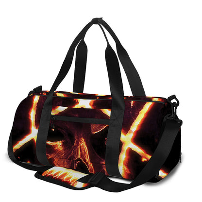 Flame Satanic Pentagram Print Gym Bag