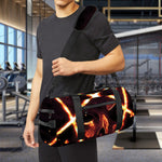Flame Satanic Pentagram Print Gym Bag