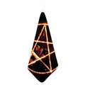 Flame Satanic Pentagram Print Hand Towel
