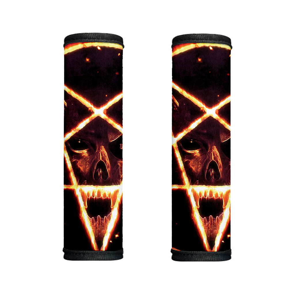Flame Satanic Pentagram Print Handle Covers