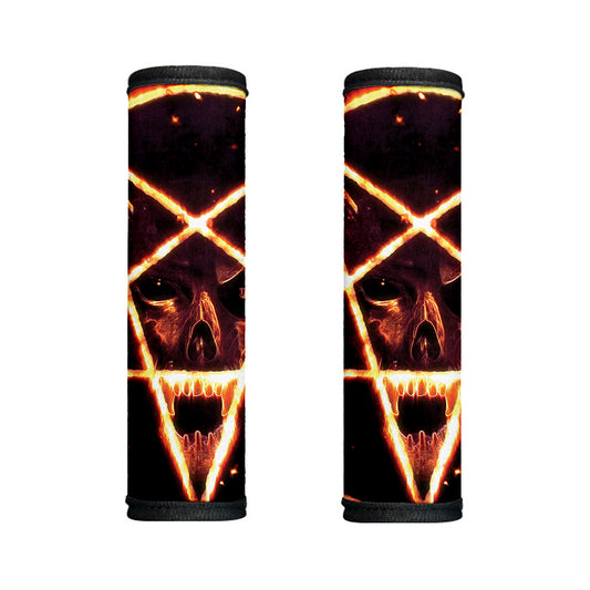 Flame Satanic Pentagram Print Handle Covers