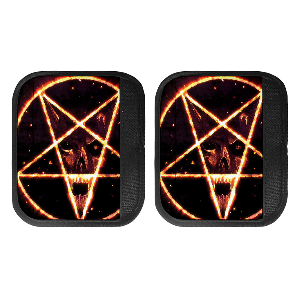 Flame Satanic Pentagram Print Handle Covers