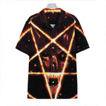 Flame Satanic Pentagram Print Hawaiian Shirt