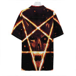 Flame Satanic Pentagram Print Hawaiian Shirt