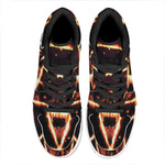 Flame Satanic Pentagram Print High Top Leather Sneakers