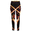 Flame Satanic Pentagram Print High-Waisted Pocket Leggings