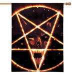 Flame Satanic Pentagram Print House Flag