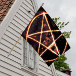 Flame Satanic Pentagram Print House Flag