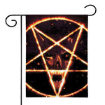 Flame Satanic Pentagram Print House Flag