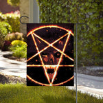 Flame Satanic Pentagram Print House Flag