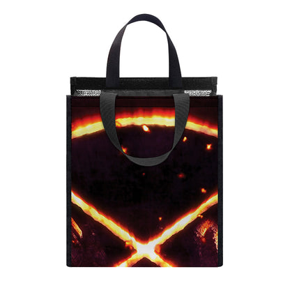 Flame Satanic Pentagram Print Insulated Lunch Tote