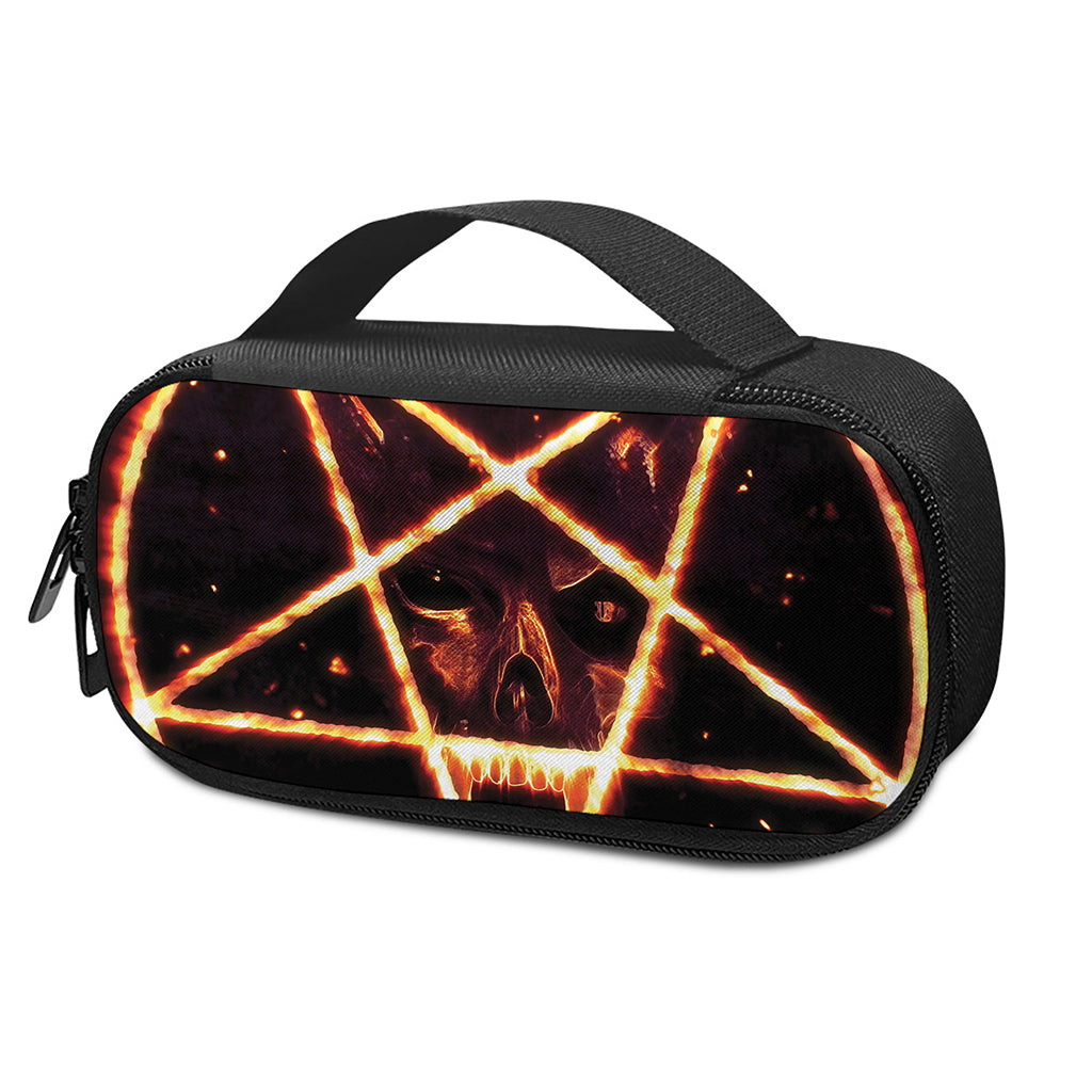 Flame Satanic Pentagram Print Insulin Cooler Travel Case