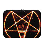 Flame Satanic Pentagram Print Laptop Sleeve