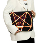 Flame Satanic Pentagram Print Laptop Sleeve