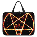 Flame Satanic Pentagram Print Laptop Sleeve With Handle