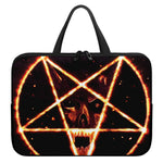 Flame Satanic Pentagram Print Laptop Sleeve With Handle