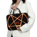 Flame Satanic Pentagram Print Laptop Sleeve With Handle