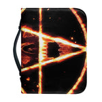 Flame Satanic Pentagram Print Leather Bible Cover