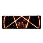 Flame Satanic Pentagram Print Long Kitchen Mat