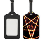 Flame Satanic Pentagram Print Luggage Tag