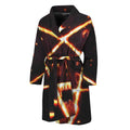 Flame Satanic Pentagram Print Men's Bathrobe