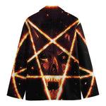 Flame Satanic Pentagram Print Men's Blazer
