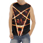 Flame Satanic Pentagram Print Men's Fitness Tank Top