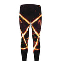 Flame Satanic Pentagram Print Men's Leggings
