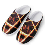 Flame Satanic Pentagram Print Mesh Casual Shoes