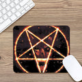 Flame Satanic Pentagram Print Mouse Pad