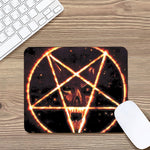 Flame Satanic Pentagram Print Mouse Pad