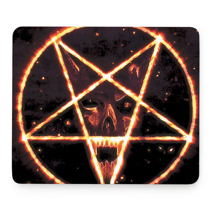 Flame Satanic Pentagram Print Mouse Pad