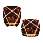 Flame Satanic Pentagram Print Office Chair Cover