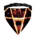 Flame Satanic Pentagram Print Over The Collar Dog Bandana