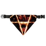 Flame Satanic Pentagram Print Over The Collar Dog Bandana