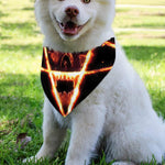 Flame Satanic Pentagram Print Over The Collar Dog Bandana