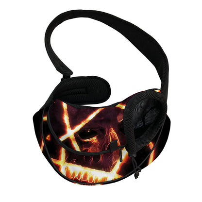 Flame Satanic Pentagram Print Pet Sling Carrier