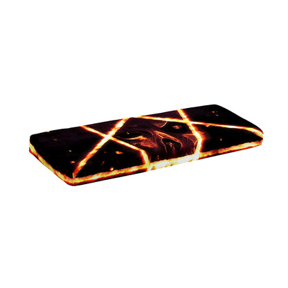 Flame Satanic Pentagram Print Piano Keyboard Cover