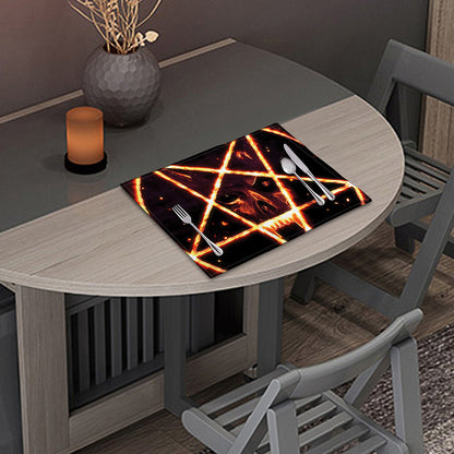 Flame Satanic Pentagram Print Placemat