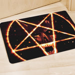 Flame Satanic Pentagram Print Polyester Doormat