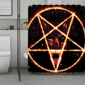 Flame Satanic Pentagram Print Polyester Shower Curtain