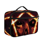 Flame Satanic Pentagram Print Portable Lunch Bag