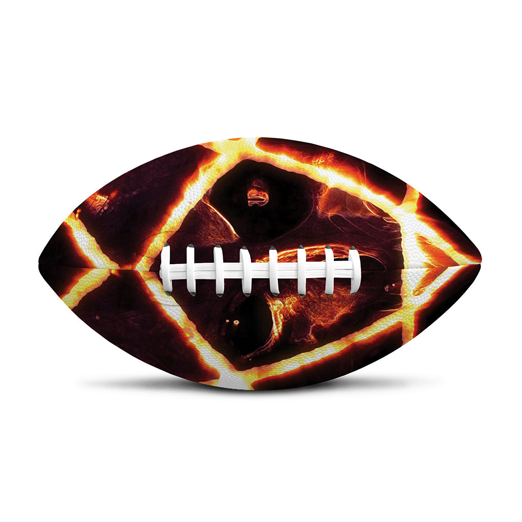 Flame Satanic Pentagram Print Rugby Ball