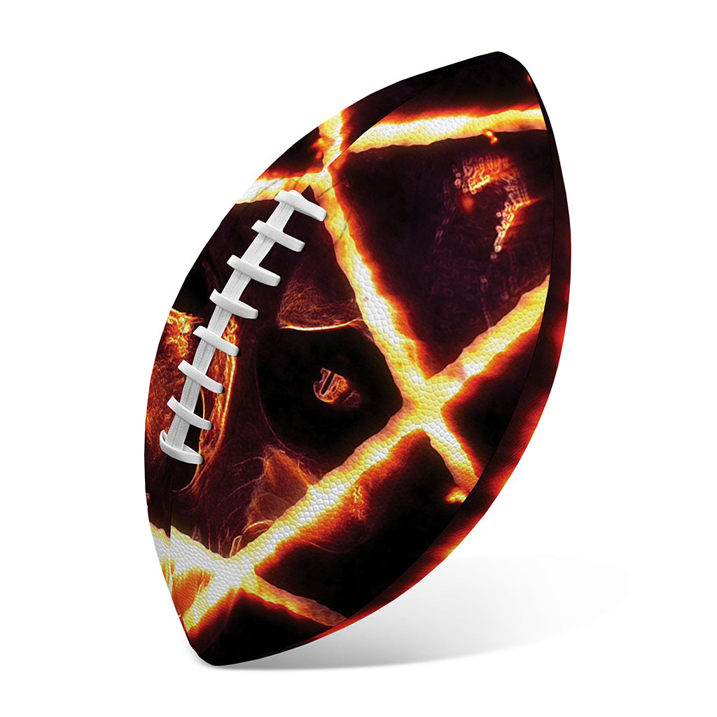 Flame Satanic Pentagram Print Rugby Ball