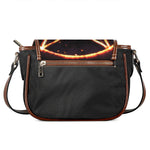 Flame Satanic Pentagram Print Saddle Bag