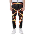 Flame Satanic Pentagram Print Joggers
