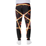 Flame Satanic Pentagram Print Scuba Joggers